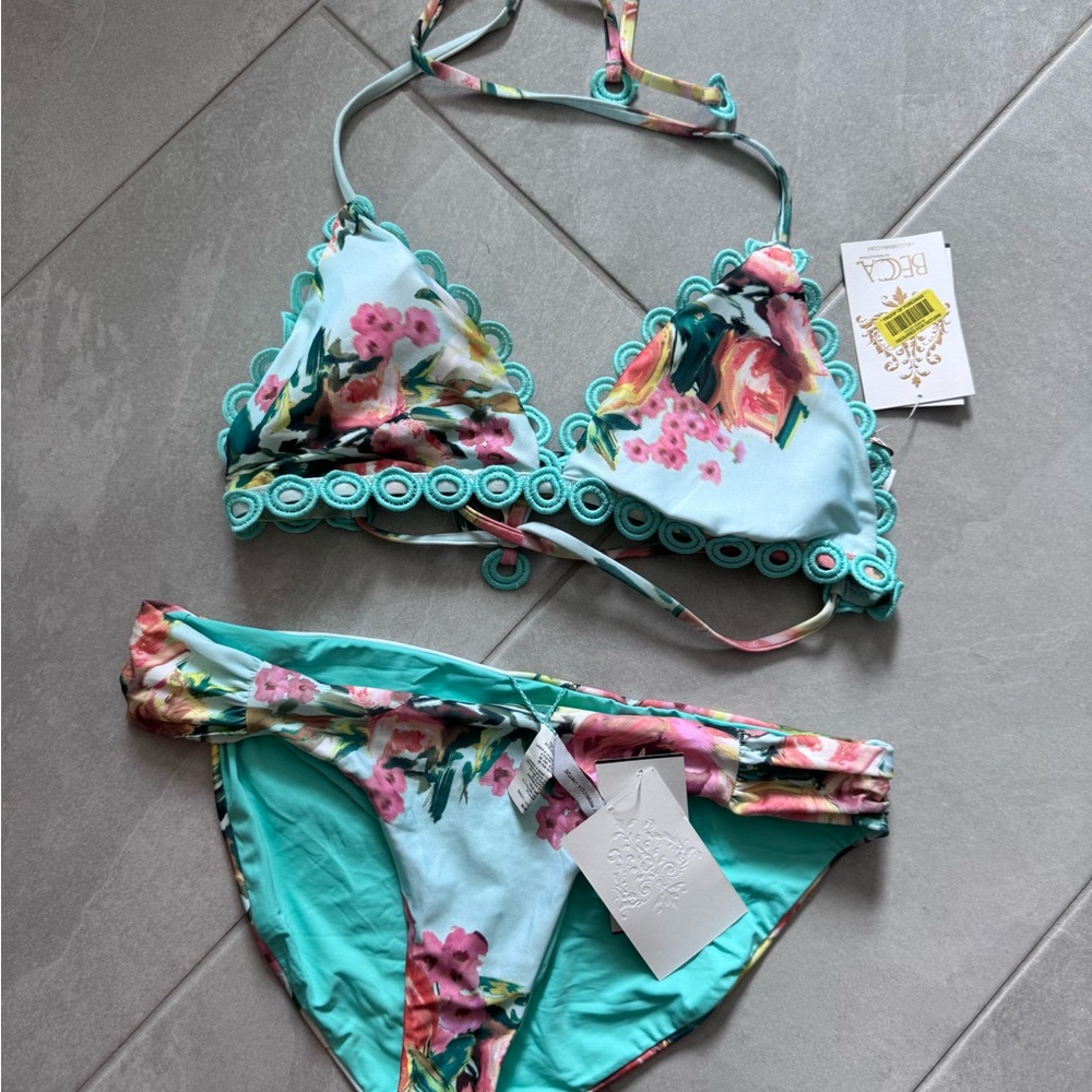 BECCA Turquoise and Pink Swimwear